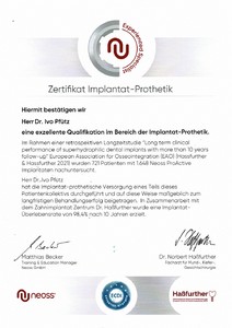 Zertifikat Implantat-Prothetik